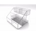 FixtureDisplays® Clear Acrylic 3-Tier Candy and Literature Display - Retail Bin with Brochure Holder - Ideal for Dry Food 100816